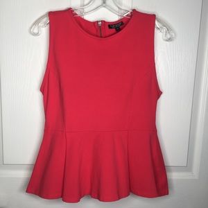 TopShop Red Peplum Tank Top Sz 10